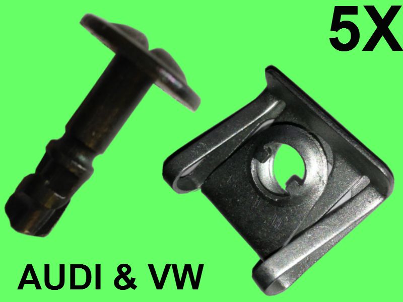 5X AUDI VW UNDER ENGINE COVER UNDERTRAY SCREW AND WASHER CLIP